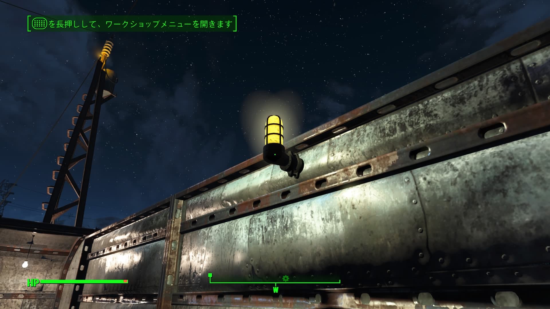Fallout4 クラフトで拠点を明るくするのが楽しい ライトとパイロン作成で銅が減っていく あまげー