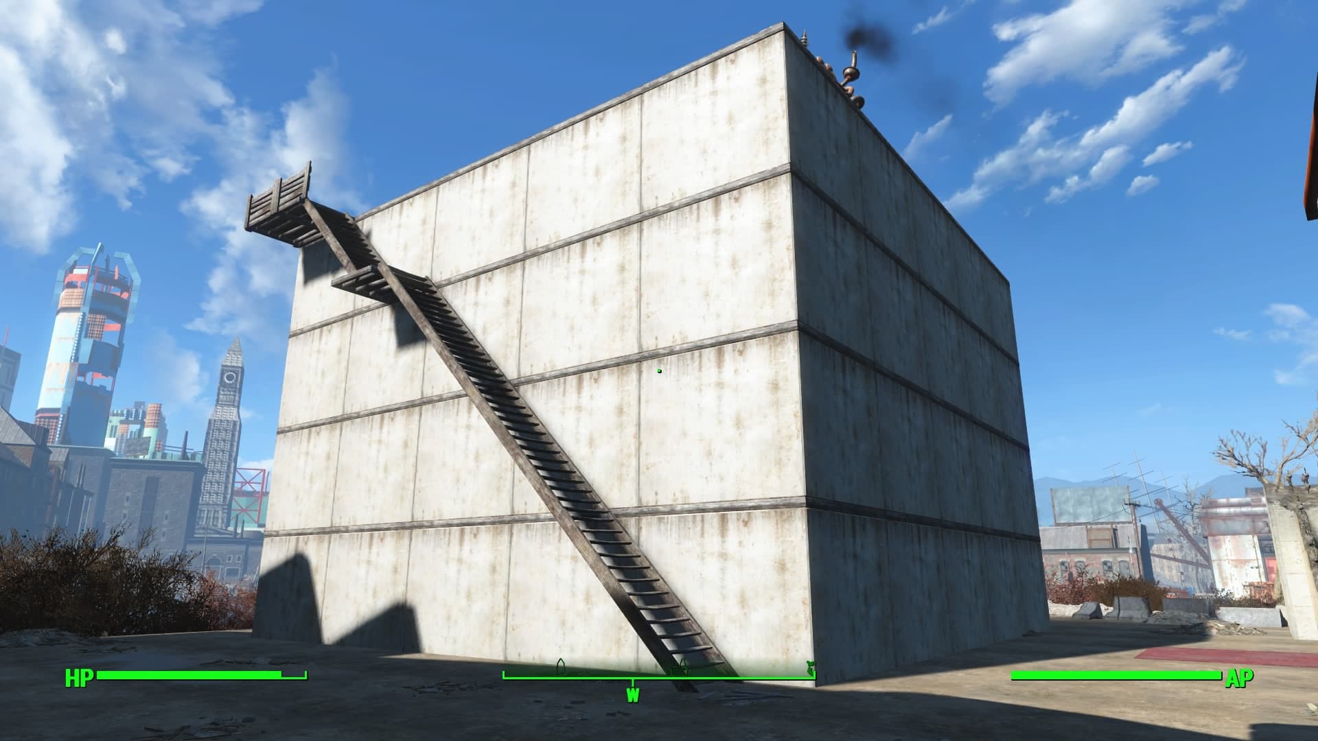 Fallout4 クラフト ボストン空港に地下室っぽい家を作ったけど壊して