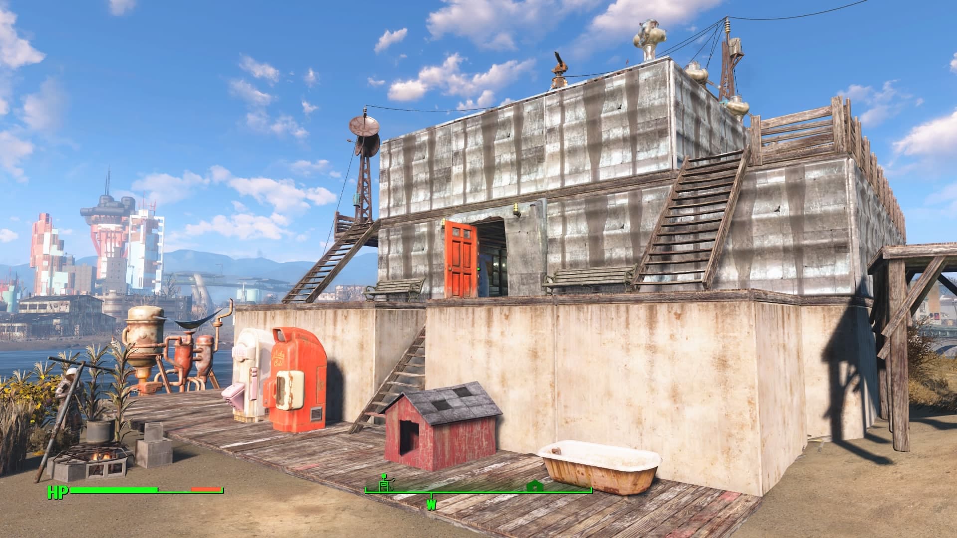 Fallout4 クラフト メインの家を作る 家具とエクステリアとライトを