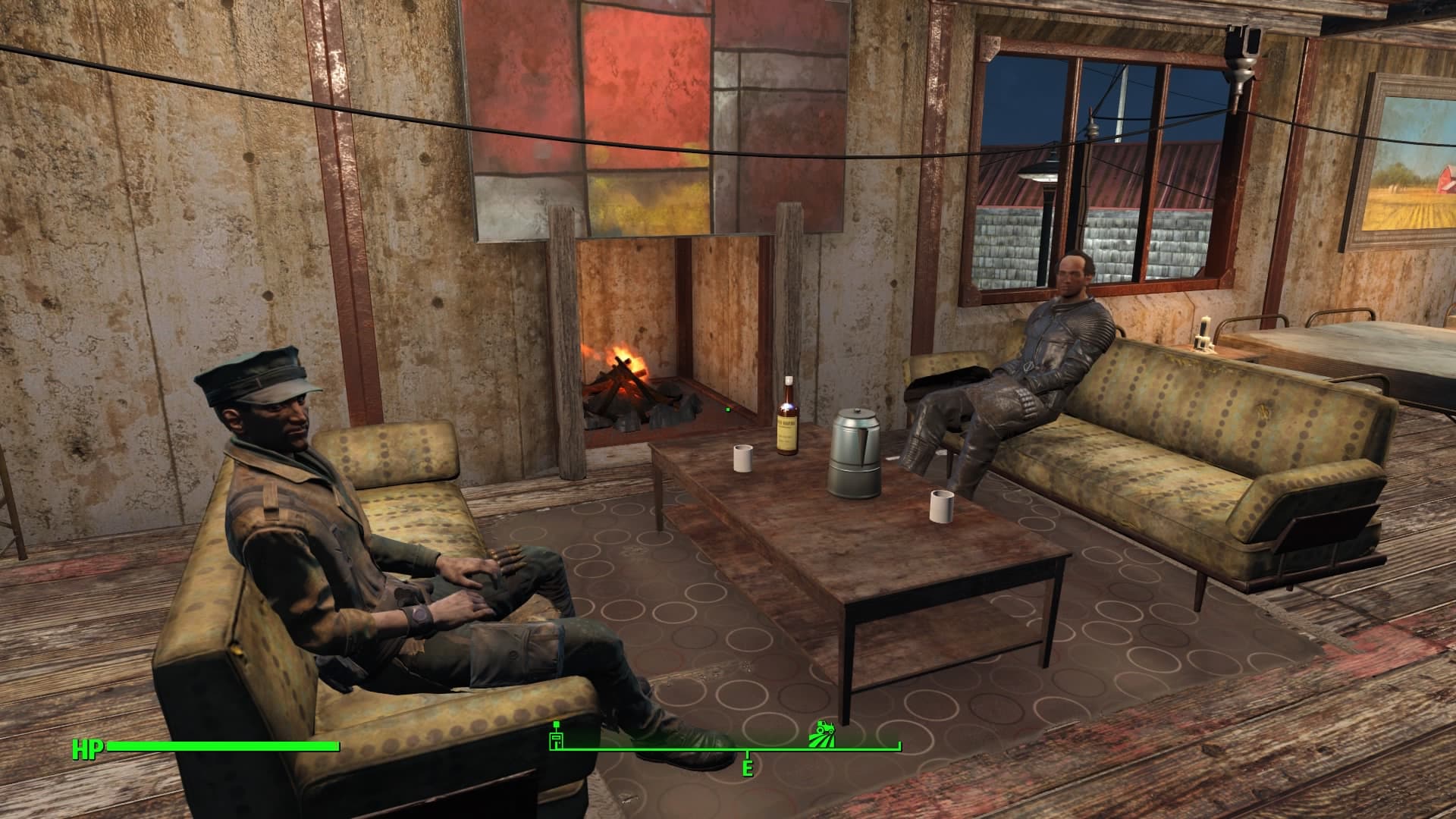Fallout4 クラフト 家に暖炉と煙突を作りました キャンプファイヤーとコンクリートの床 壁を使います あまげー
